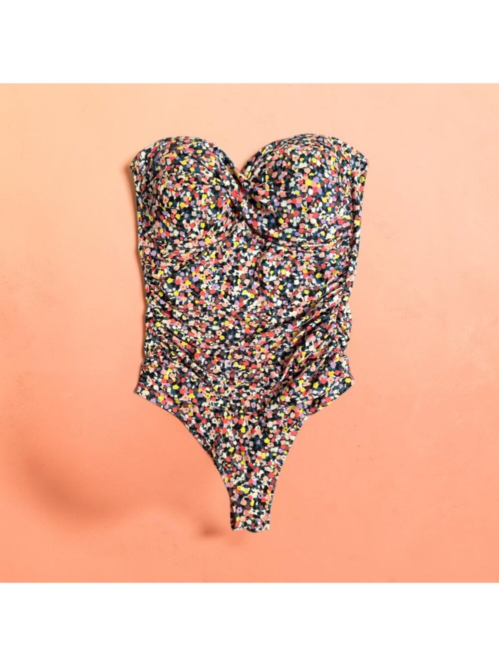 Anne Cole Floral Bandeau Strapless One-Piece Swimsuit Size 16 - Picture 4 of 12